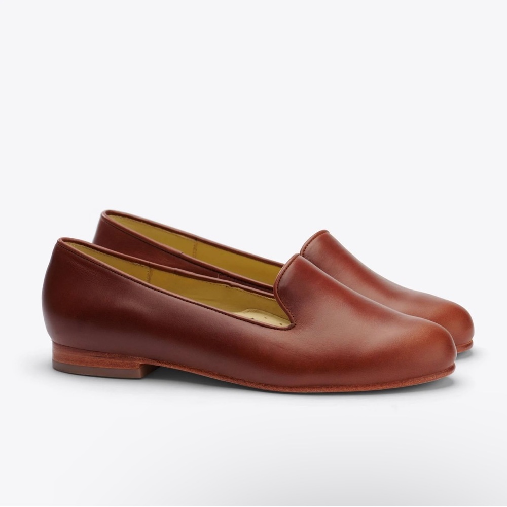 Women's Nisolo Smoking Shoes in Brandy | Size 10 | leather flats slip on shoes